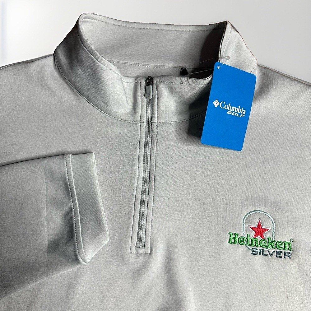Columbia Golf Heineken Silver Omni Wickhams Pullover Men XXL 1/4 Zip Performance